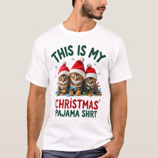 Esta Es Mi Camiseta De Pijama De Navidad Gato Aman