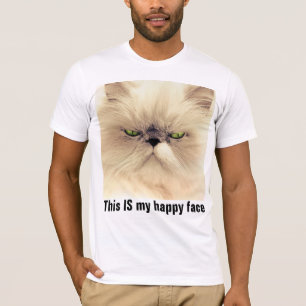 Esta es mi cara feliz, camisetas gruñosas de gato