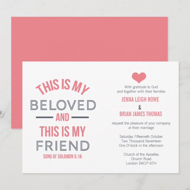 Esta es mi invitación a la boda amada (Anverso / Reverso)