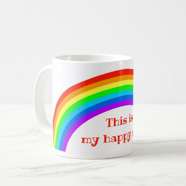 Esta es mi taza feliz, taza de café arco iris (Anverso izquierdo)