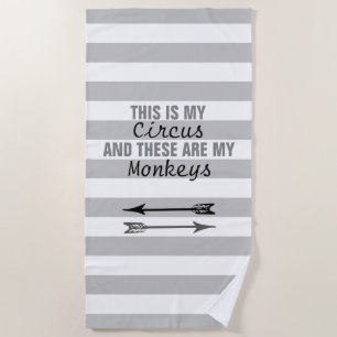 Ésta es mi toalla de playa rayada circo