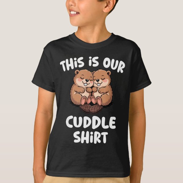 Esta es nuestra camisa de abrazos Pareja de castor (Anverso)