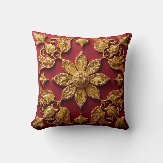 Esta es una almohada de estilo bordado. (Anverso)