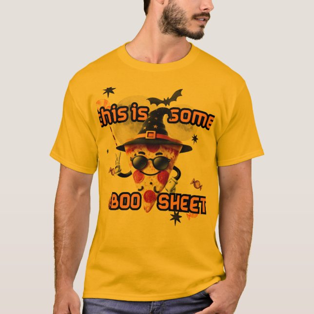 Esta es una hoja de boo - Camiseta Halloween Pizza (Anverso)