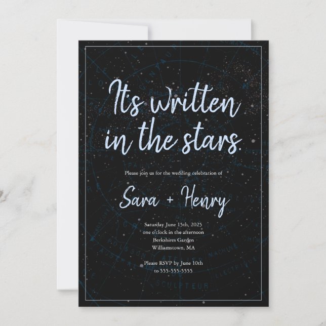 Está escrito en la invitación a la boda de estrell (Anverso)