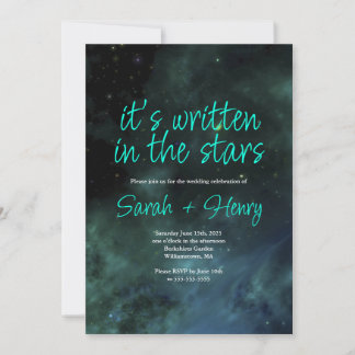Está escrito en la invitación a la boda de estrell