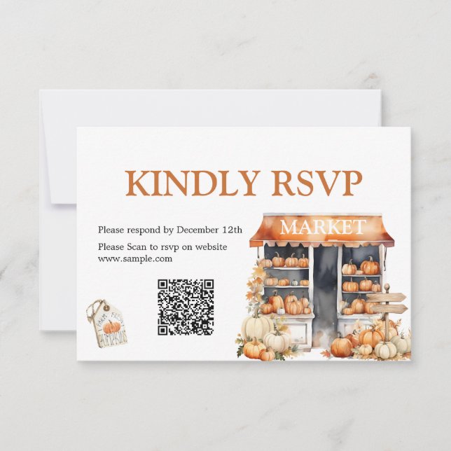 Está fuera del mercado con la tarjeta QR Rsvp Show (Anverso)