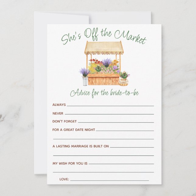 Está fuera del mercado con tarjetas de consejo de  (Anverso)