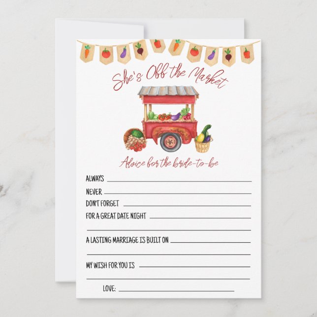 Está fuera del mercado con tarjetas de consejo de  (Anverso)