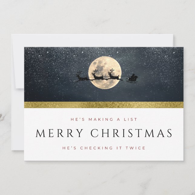 "Está haciendo una lista" Feliz tarjeta de felicit (Anverso)