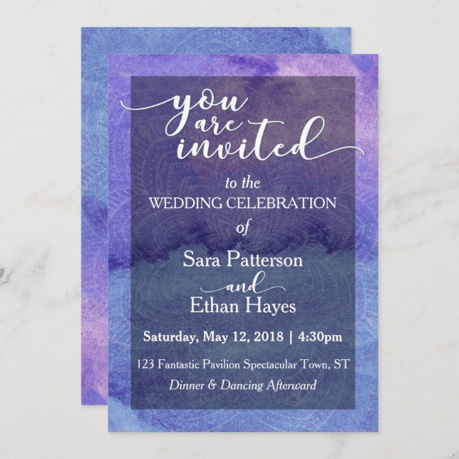"Está Invitado" Tarjeta de Invitación de Boda (Anverso / Reverso)