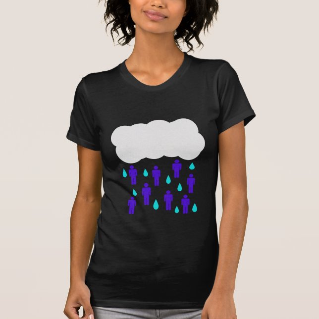 Está lloviendo la camiseta de los hombres (Anverso)