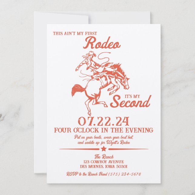 Esta no es mi primera invitación al rodeo (Anverso)