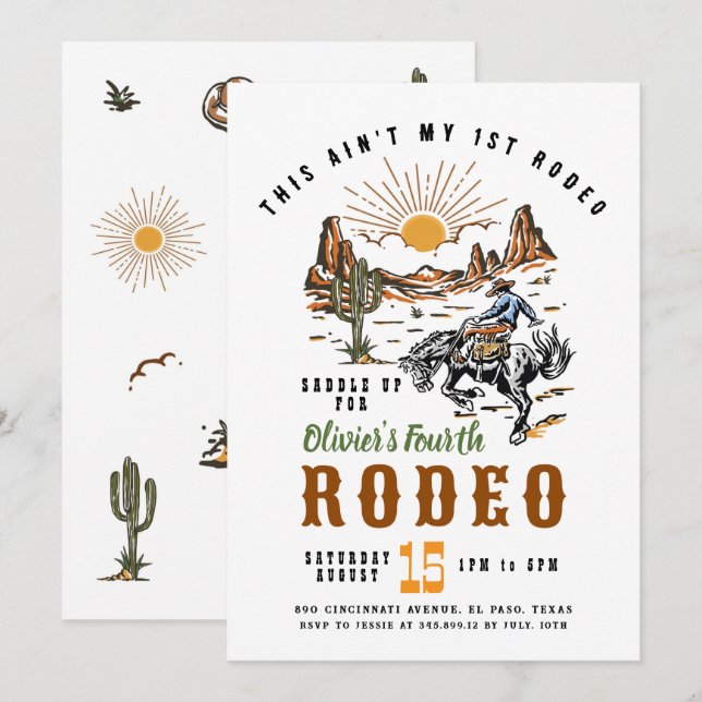 Esta no es mi primera invitación de rodeo por cump (Anverso / Reverso)