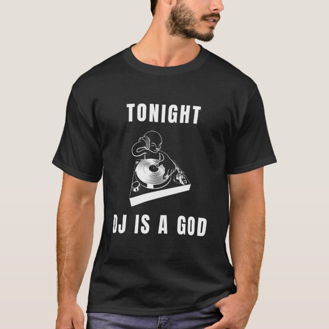 Esta noche, DJ es una divertida camiseta musical (Anverso)