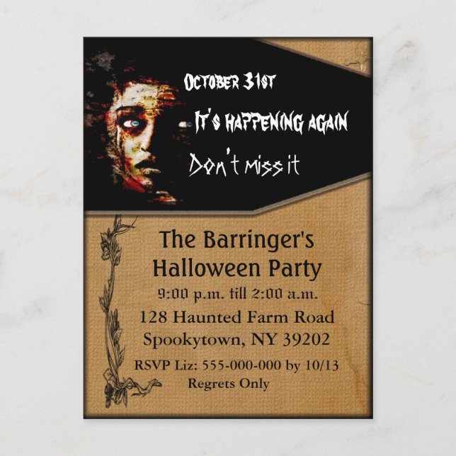 Está pasando otra vez la invitación de postales (Anverso)