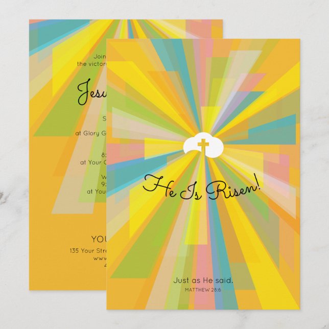 Está Recibiendo Invitaciones De Servicio De Pascua (Anverso / Reverso)