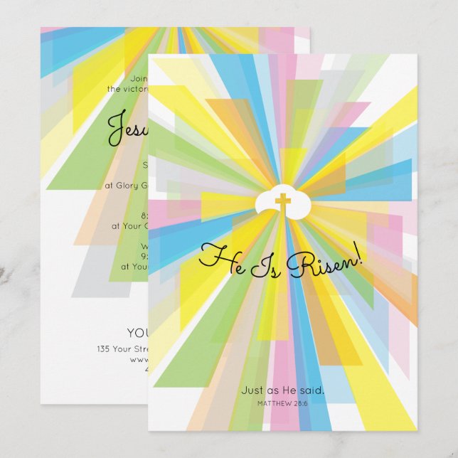Está Recibiendo Invitaciones De Servicio De Pascua (Anverso / Reverso)