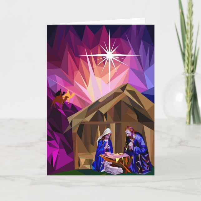 "Esta Santa Noche" Navidades Tarjeta de Saludo de  (Anverso)