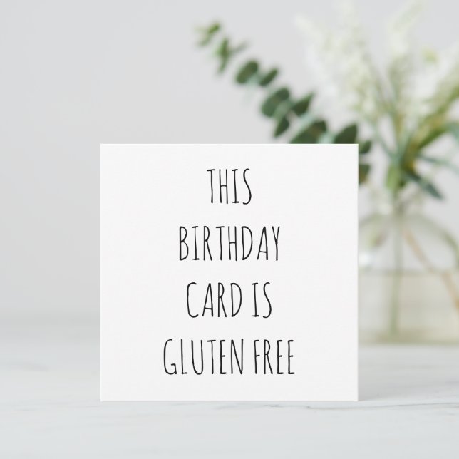 ESTA TARJETA DE CUMPLEAÑOS ES LIBRE DE GLUTEN (Anverso de pie)