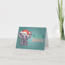Esta tarjeta de Navidades elefantes