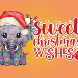 Esta tarjeta de Navidades elefantes