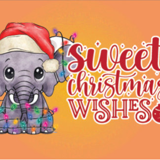 Esta tarjeta de Navidades elefantes
