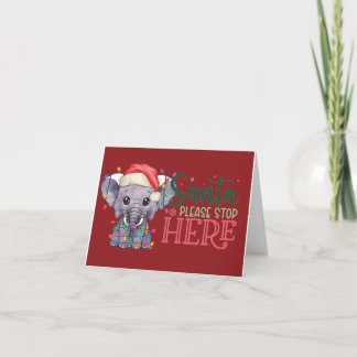 Esta tarjeta de Papá Noel para Navidades elefantes