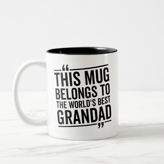 Esta taza pertenece al mejor regalo de abuelo del  (Izquierda)