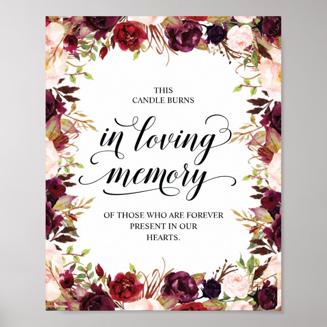 Esta vela arde en cariñoso recuerdo Señal conmemor (Frente)