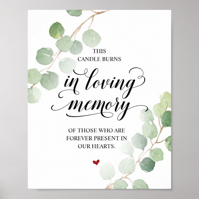 Esta vela arde en memoria conmemorativa Señal conm (Frente)