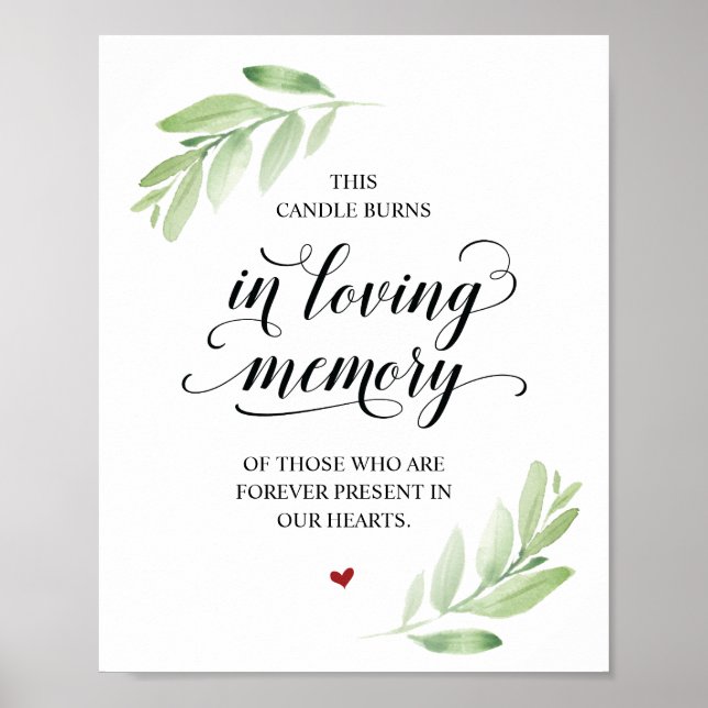 Esta vela arde en memoria conmemorativa Señal conm (Frente)