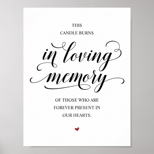 Esta vela arde en memoria conmemorativa Señal conm (Frente)