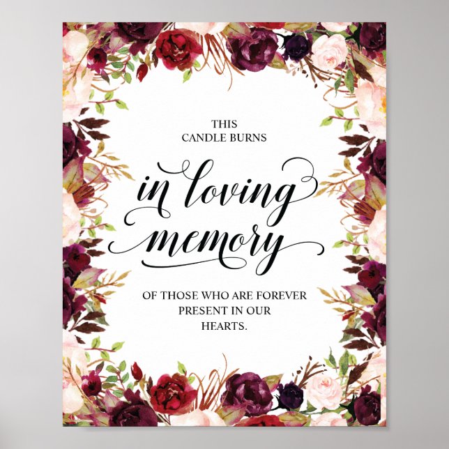 Esta vela arde en memoria conmemorativa Señal conm (Frente)