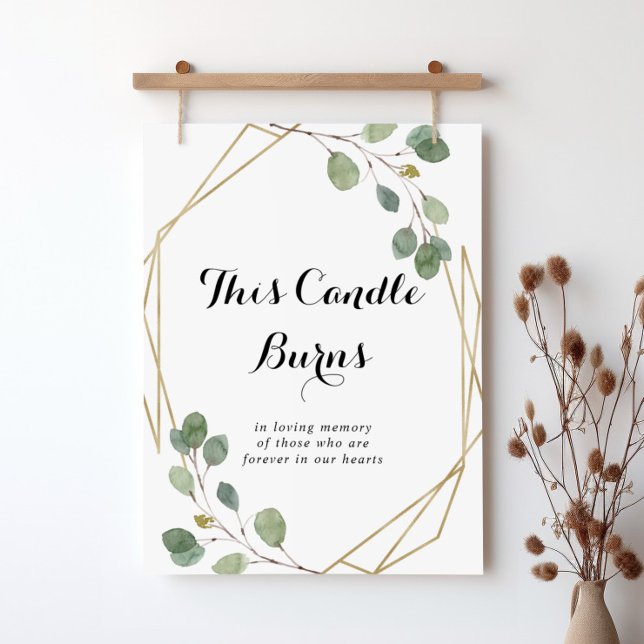 Esta vela arde señal de caligrafía geométrica dora (Subido por el creador)