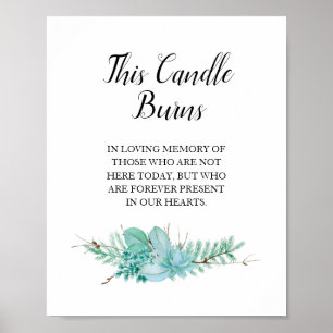 Esta vela arde Señal de memorial de boda de vegeta