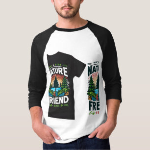 Esta vibrante camiseta muestra la frase "La natura