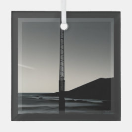 Estábamos aquí adorno cuadrado de vidrio