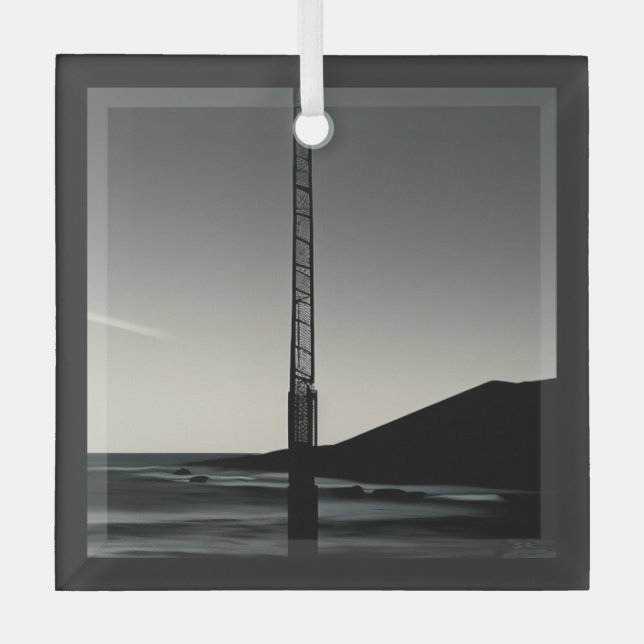 Estábamos aquí adorno cuadrado de vidrio (Anverso)