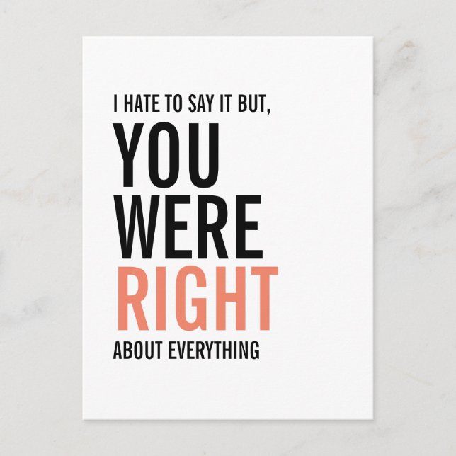 Estabas en lo cierto, la postal del Día de la Madr (Anverso)