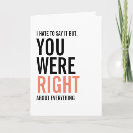 Estabas en lo cierto, la tarjeta del día de la mad