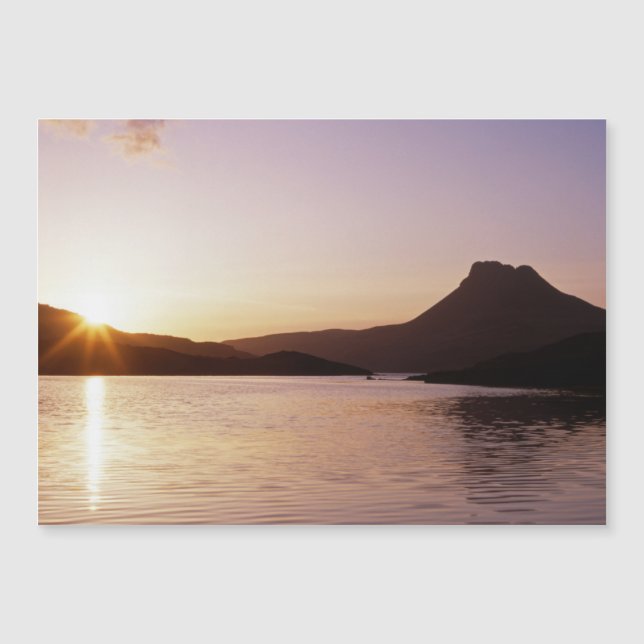 Estac Pollaidh puesta de sol Escocia (Anverso)