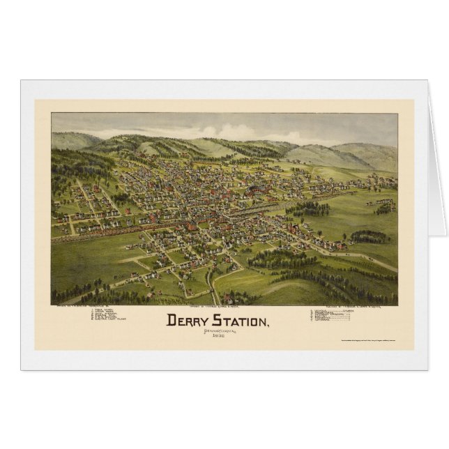 Estación de Derry, mapa panorámico del PA - 1900 (Anverso (Horizontal))