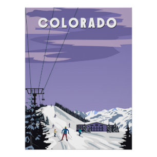 Estación de esquí de Colorado poster vintage Aspen