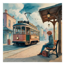 Estación de la Esperanza – Póster de Tranvía con A