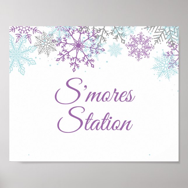 Estación de S'mores de Invierno Onederland Póster  (Frente)