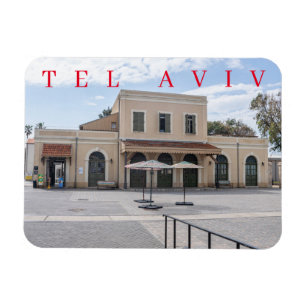 Estación de tren antigua de Tel Aviv con imán de n