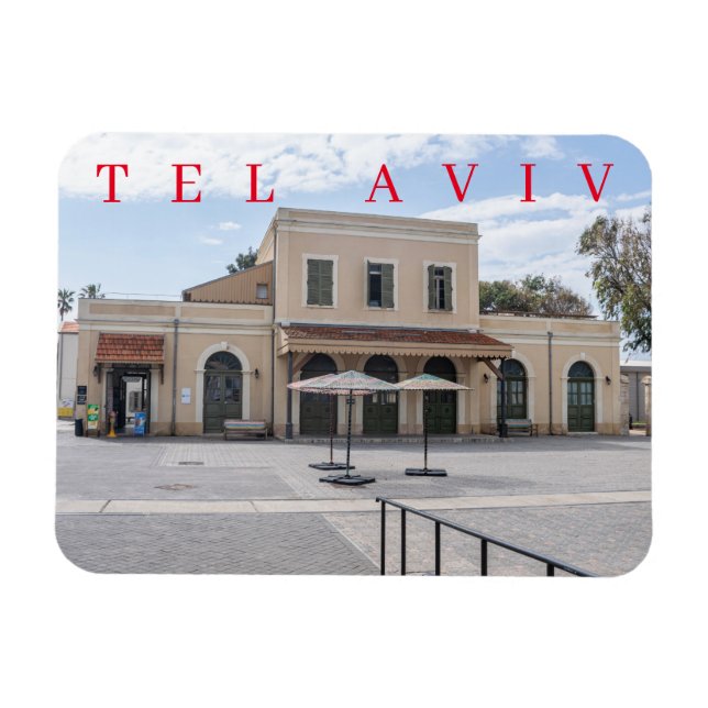 Estación de tren antigua de Tel Aviv con imán de n (Horizontal)