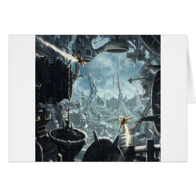 Estación espacial abstracta de la ciudad (Anverso (Horizontal))