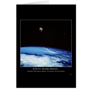Estación espacial Mir de Rusia, la Tierra y la Lun
